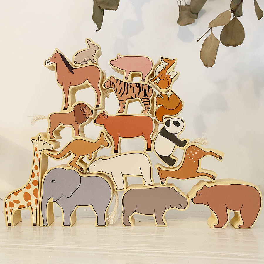 Tierische Jenga-Balance-Bausteine Hand-Auge-Koordination spielzeug