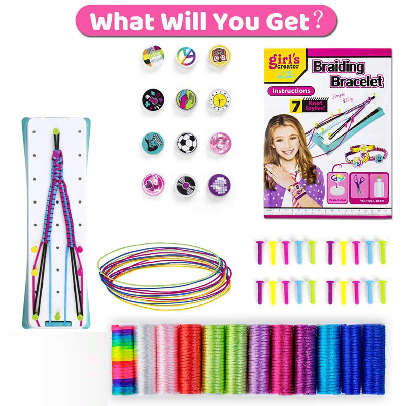 Mädchen Geschenk Armband Herstellung Bastel spielzeug Kinder DIY Schmuck Herstellung Werkzeug kasten Trage gurt Strick gerät Anzug