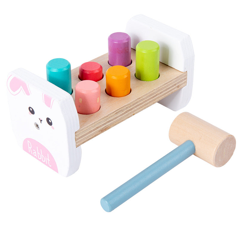 Holz Regenbogen Klopf-Tisch Hammer Musik Whac-a-Mole Klopf Kinder Spielzeug