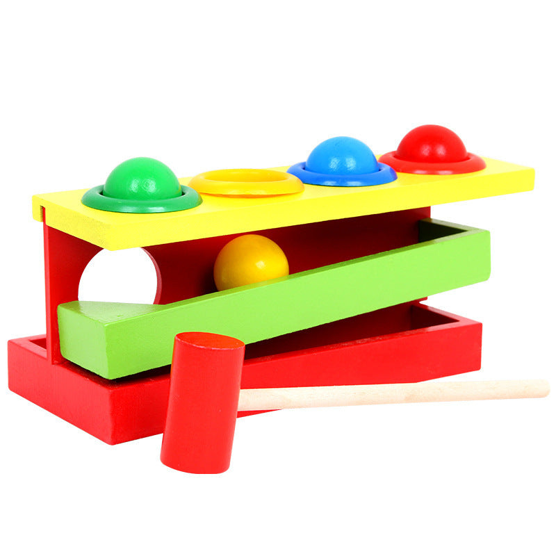 Holz Regenbogen Klopf-Tisch Hammer Musik Whac-a-Mole Klopf Kinder Spielzeug