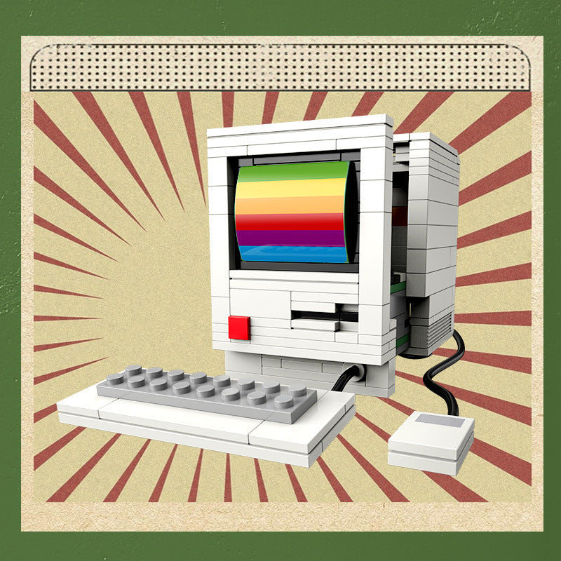 Retro Hausgeräte Bausteine zusammen gebaut Modell pädagogisches Spielzeug