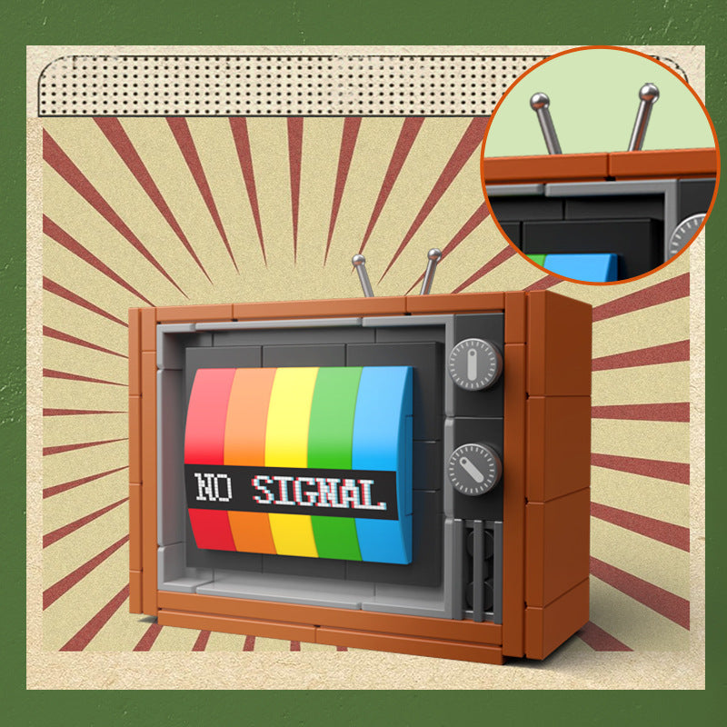 Retro Hausgeräte Bausteine zusammen gebaut Modell pädagogisches Spielzeug