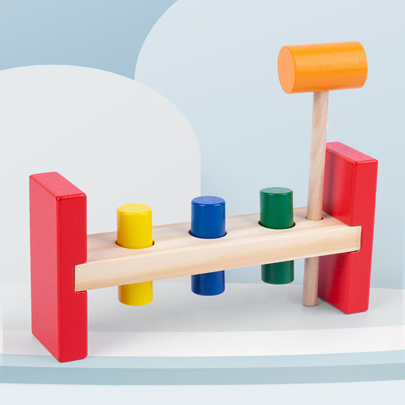 Holz Regenbogen Klopf-Tisch Hammer Musik Whac-a-Mole Klopf Kinder Spielzeug