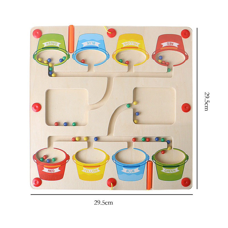 Magnetische Perlen aus Holz Kinder denken pädagogisches Spielzeug