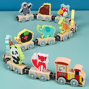 Kinder Magnetisches Auto Kleine Lokomotive Holz 5 Thema Pädagogisches Holz spielzeug