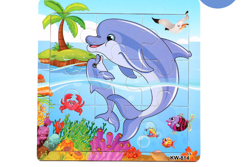 Holzpuzzle Tiere Puzzlespielzeug Frühkindliche Eltern-Kind-Spiele