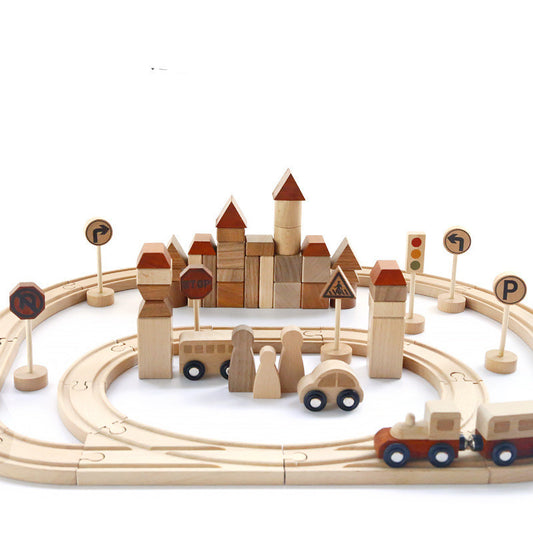 Holz Kreative Wald Track Kinder Puzzle Zu Bauen Urban Rail Transit Holz Spielzeug