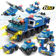 Militär panzer gebäude der Polizei Bausteine für Mosaik-Kinder pädagogisches Spielzeug