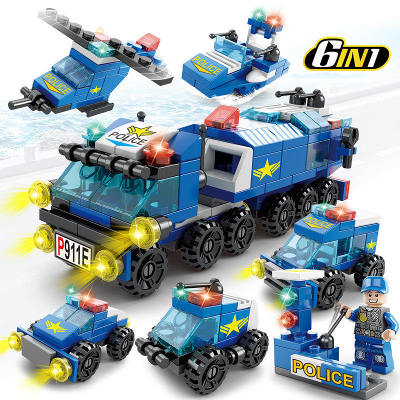 Militär panzer gebäude der Polizei Bausteine für Mosaik-Kinder pädagogisches Spielzeug