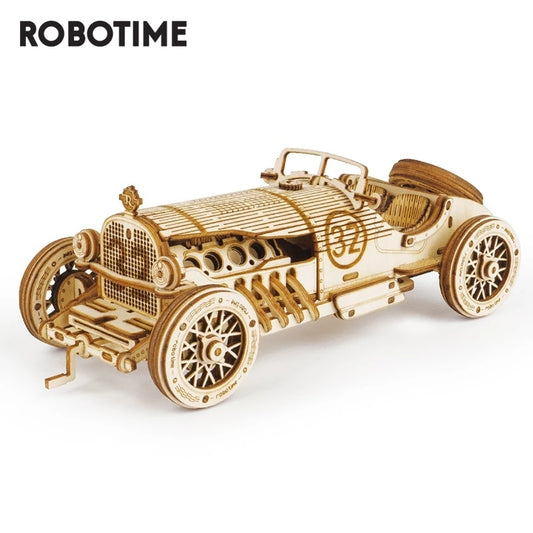 Robotime ROKR Grand Prix Auto 3D Holz Puzzle Spiel Montieren Racing Auto Modell Spielzeug für Kinder Weihnachten Geschenke MC401 Dropship