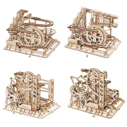 Robotime ROKR Marmor Run Blöcke Spiel 3D DIY Holz Puzzle Wasserrad Bahn Modell Gebäude Kit Spielzeug für Kinder LG501 Dropship
