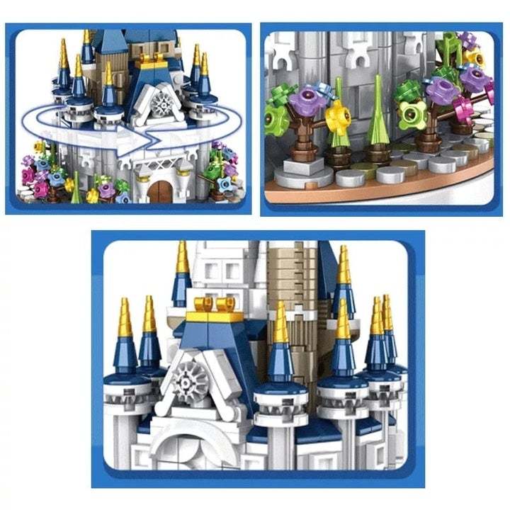 Mini Castle Music Box Building Blocks Assembled Toys