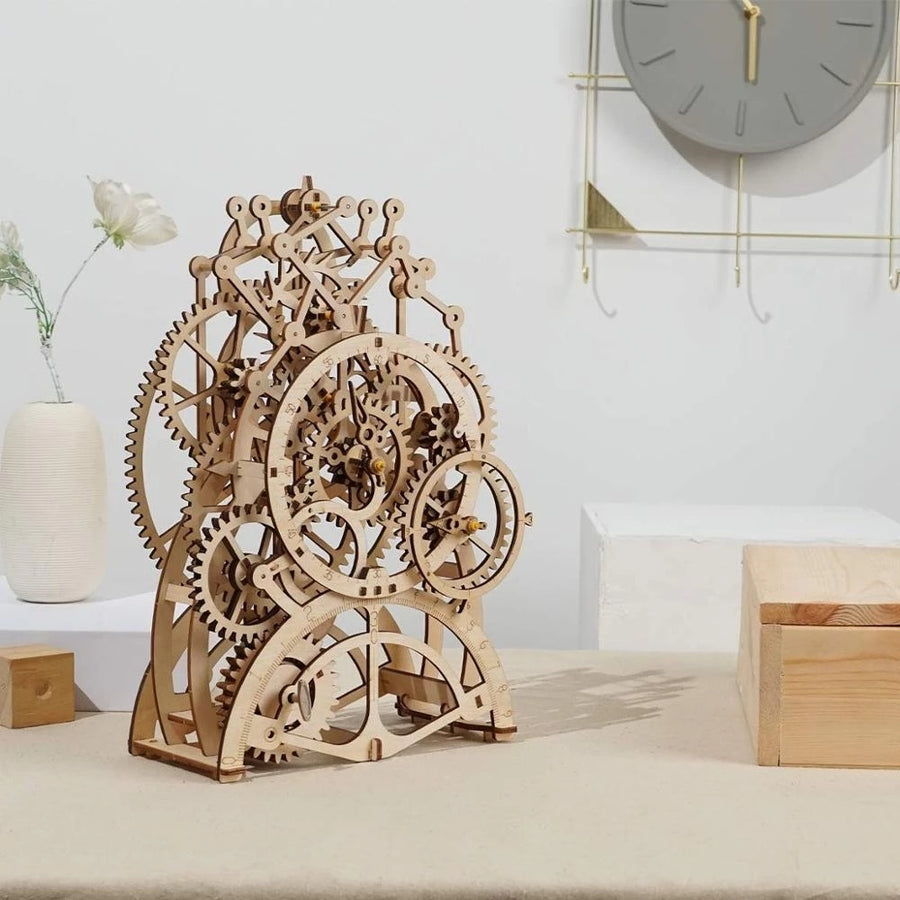 Robotime Rokr Pendel Uhr 170 Pcs 3D Holz Puzzle Spielzeug Gebäude Block Kits Montage Geschenke Für Kinder Erwachsene Dropshipping