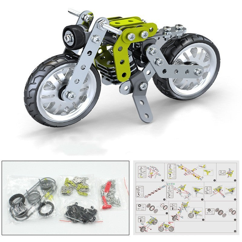 Metall Bausteine Motorrad Modell Montage Spielzeug Jungen Erwachsene High Schwierigkeit