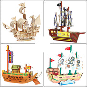 Hölzernes Piraten schiff zusammen gebaut Modell dekoratives Spielzeug