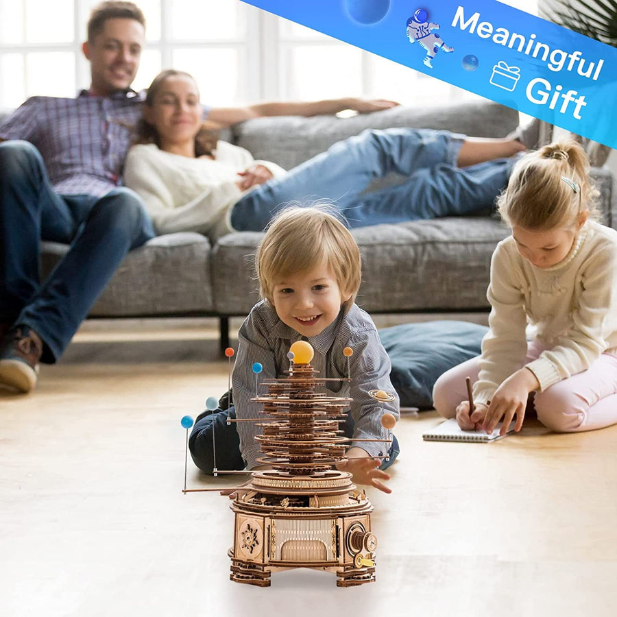Robotime ROKR 316PCS drehbarer mechanischer Orrery 3D Holz puzzle Spiele montieren Modell Gebäude Kits Spielzeug Geschenk für Kinder Jungen