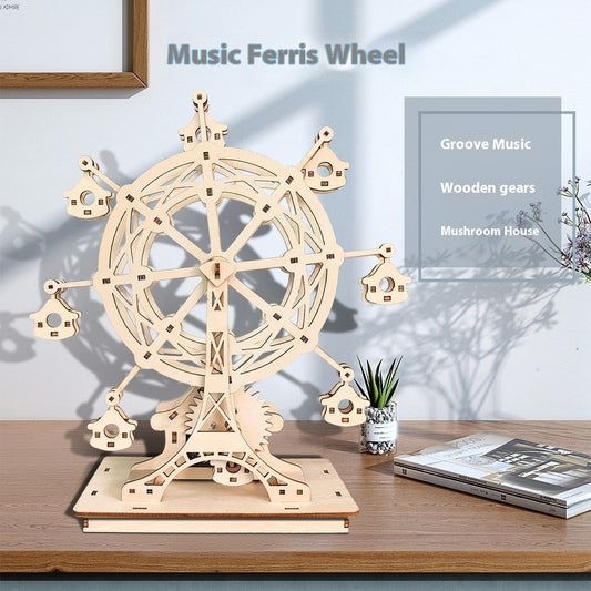 Rotierendes Riesenrad Music Box Pädagogisches Zusammenbau-Puzzles pielzeug