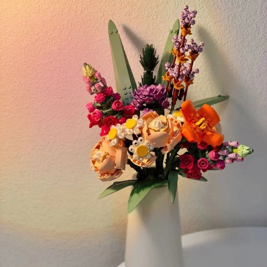 Hause Vielzahl Orchidee Bouquet Sukkulenten Ornamente Blöcke Vorteilhaft Intelligente Spielzeug