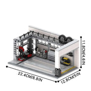 Autowerkstatt Spielzeug mit Maßangaben und kompletter Ausstattung