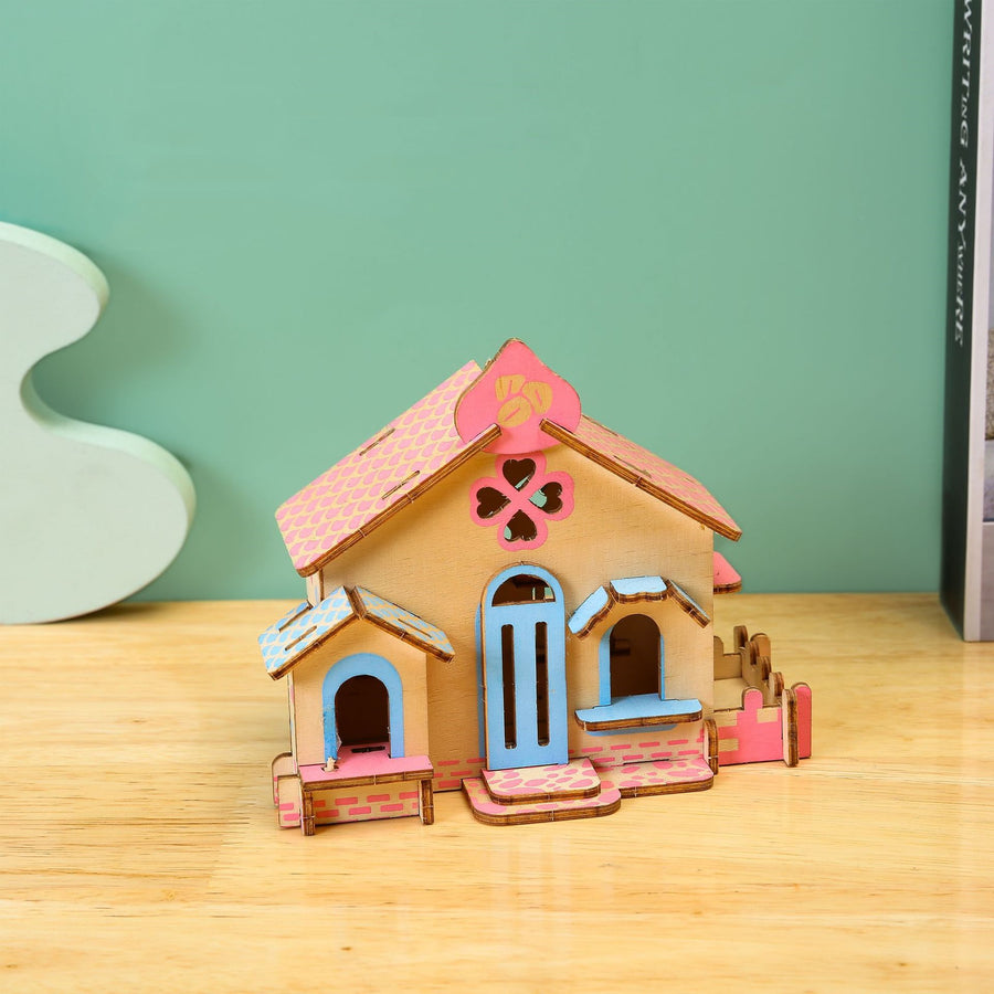 3D Drei-dimensionale Laser Haus Puzzle Montage Handgemachte Holz Spielzeug