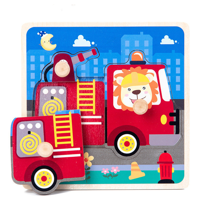 Kinderspielzeug Holz Neu 3D Dreidimensionale Holz-Pegs Handgreif-Puzzle
