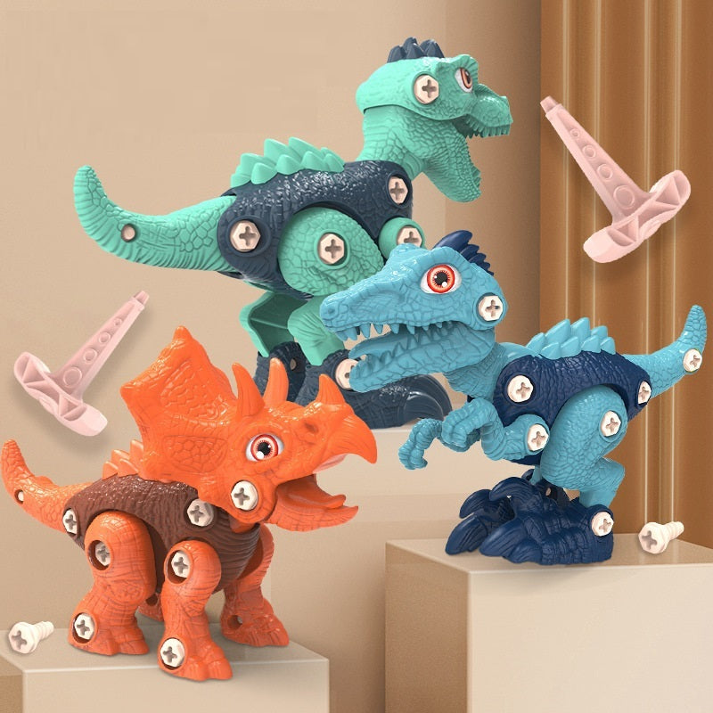 Kinder DIY Abnehmbare Dinosaurier Modell Montiert Blöcke Schraube Anziehen Spielzeug