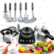 Children Play House Sound And Light Induction Cooker Kitchen Toys With Voice Light Kitchenware Toys