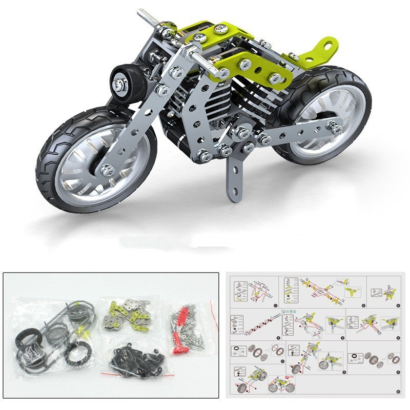 Metall Bausteine Motorrad Modell Montage Spielzeug Jungen Erwachsene High Schwierigkeit