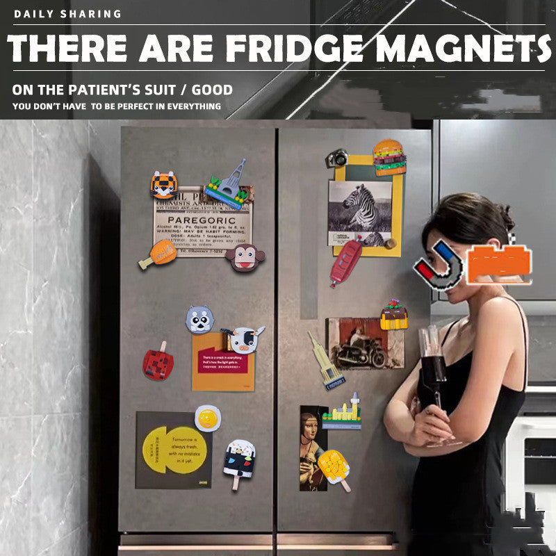 Tierischer magnetischer Kühlschrank magnet zusammen gebaut Baustein Spielzeug für Kinder