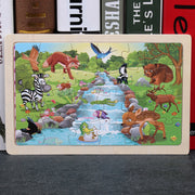 80PCS holz pädagogisches spielzeug bildungs entwicklung baby kinder ausbildung spielzeug kinder tier puzzle