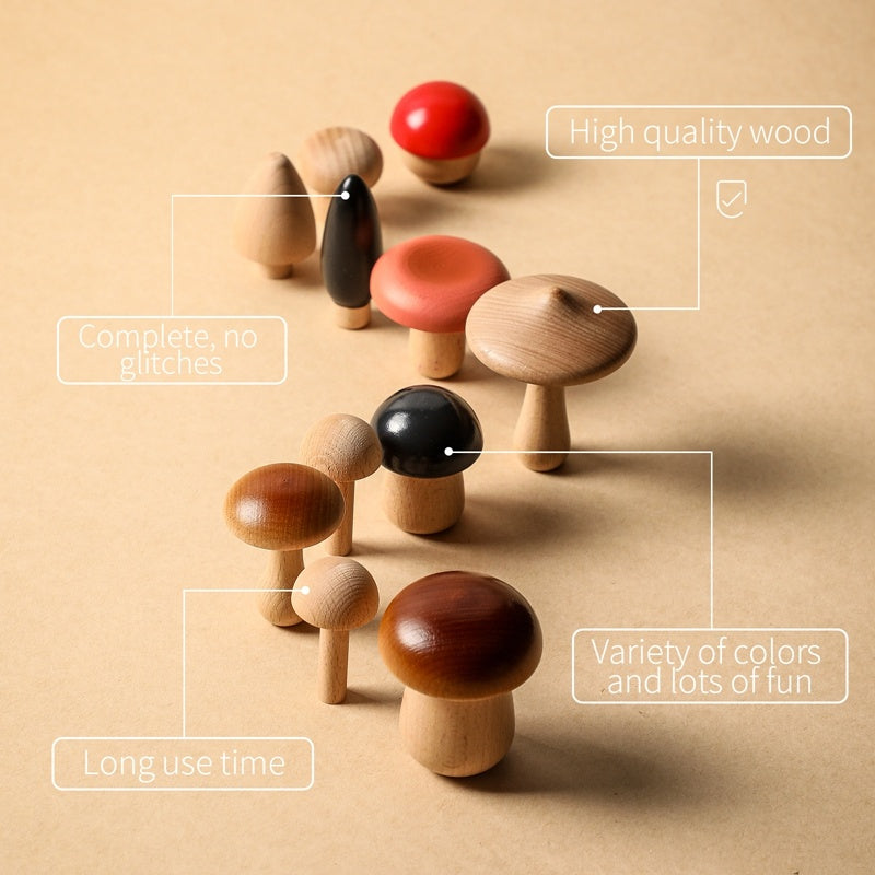Buche Holz Pilz Gestapelt Baby Frühe Bildung Puzzle Block Spielzeug