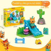 Pädagogisches Zusammenbauen Puzzle Jungen und Mädchen spielen Hauss pielzeug