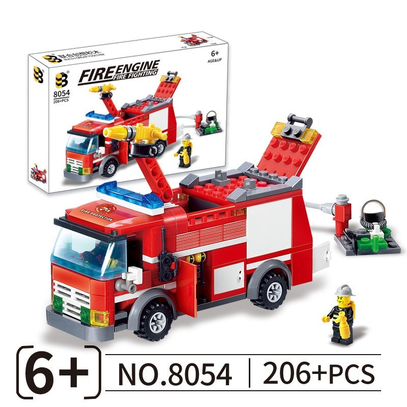 Jet Fire Truck Puzzle Assembled Particle Building Blocks Children's Toys