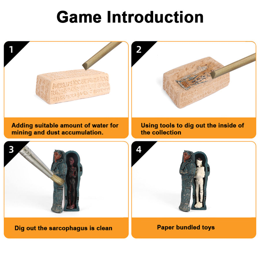 "Ägyptische Archäologie Mumie DIY Hand-Ausgrabung Spielzeug"