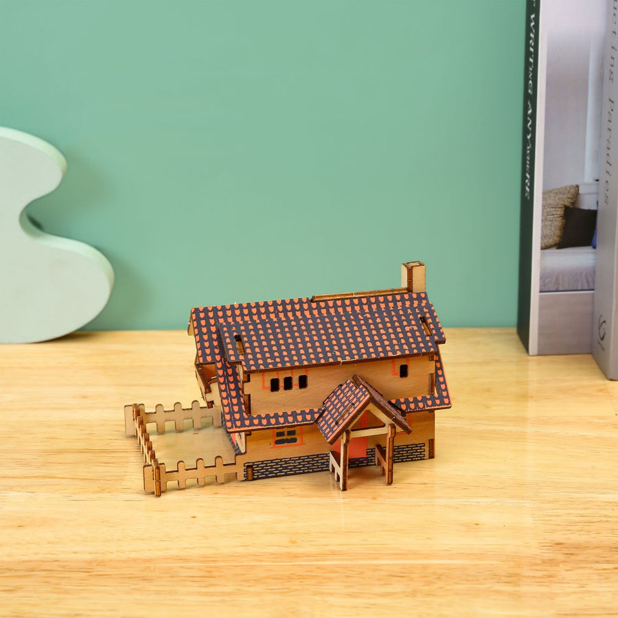 3D Drei-dimensionale Laser Haus Puzzle Montage Handgemachte Holz Spielzeug