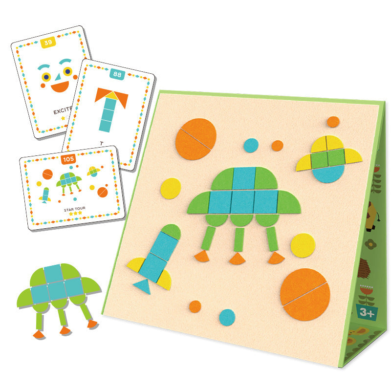 Frühe Bildung Erleuchtung Bildungs-Spielzeug Geometrisches Filz-Mal- und Collage-Kit für Kinder Selbstgemacht