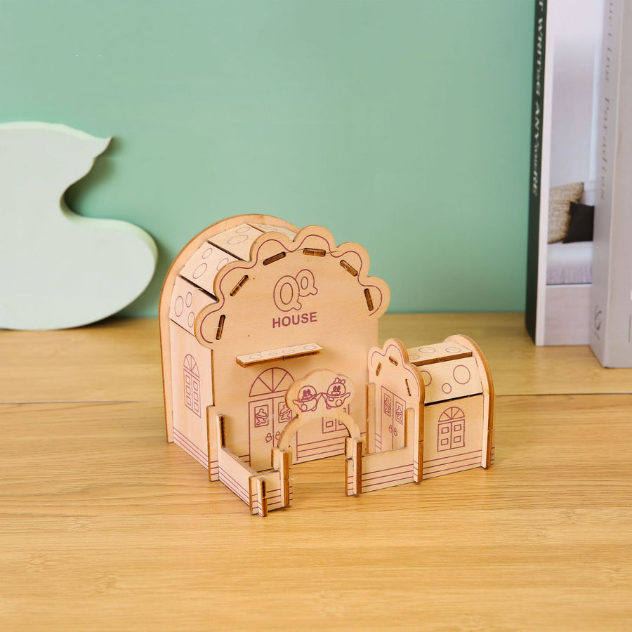 3D Drei-dimensionale Laser Haus Puzzle Montage Handgemachte Holz Spielzeug