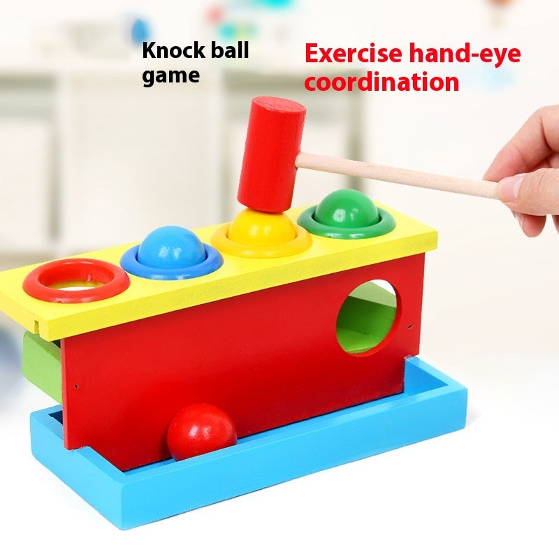Holz Regenbogen Klopf-Tisch Hammer Musik Whac-a-Mole Klopf Kinder Spielzeug