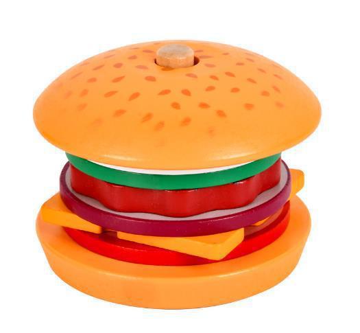 Holz simuliertes Burger Sandwich Kinder pädagogisches Spielzeug