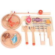 Multifunktion ales magnetisches Angelset Kinder pädagogisches Holz spielzeug