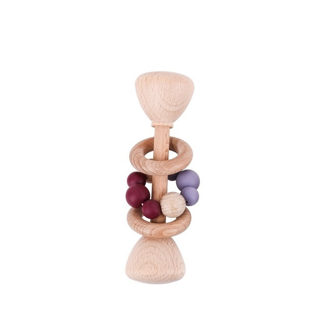 1PC Baby Beißring Spielzeug Buche Holz Rassel Holz Zahnen Ritt