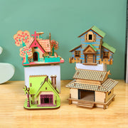 3D Drei-dimensionale Laser Haus Puzzle Montage Handgemachte Holz Spielzeug