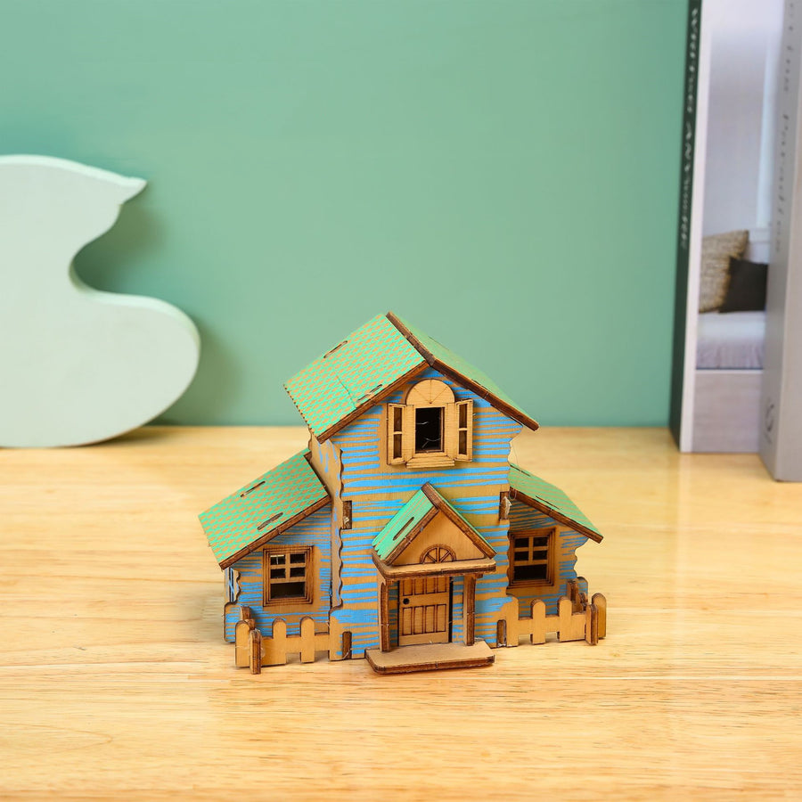 3D Drei-dimensionale Laser Haus Puzzle Montage Handgemachte Holz Spielzeug