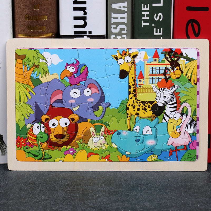 80PCS holz pädagogisches spielzeug bildungs entwicklung baby kinder ausbildung spielzeug kinder tier puzzle
