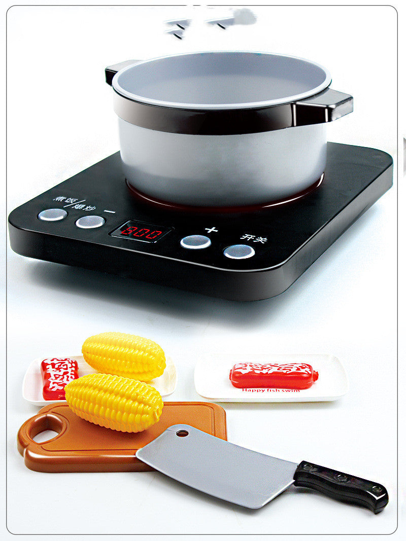 Children Play House Sound And Light Induction Cooker Kitchen Toys With Voice Light Kitchenware Toys