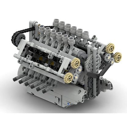 Bauklötze MOC-40128 V12 Generator Modellspielzeug mit Getriebe