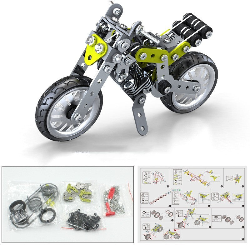 Metall Bausteine Motorrad Modell Montage Spielzeug Jungen Erwachsene High Schwierigkeit