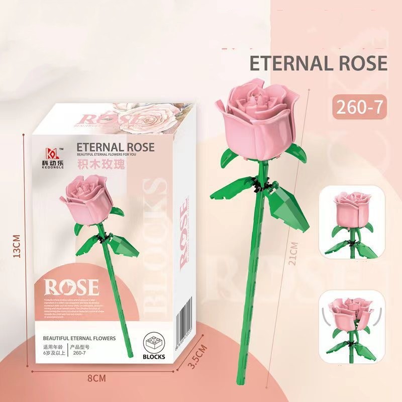 Valentinstag Rose Puzzle zusammen gebaut Baustein Spielzeug