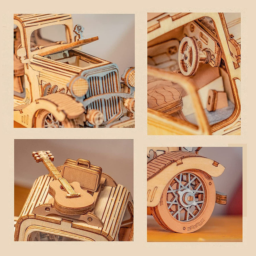 Robotime Rolife Vintage Auto Modell 3D Holz Puzzle Spielzeug für Kinder Erwachsene