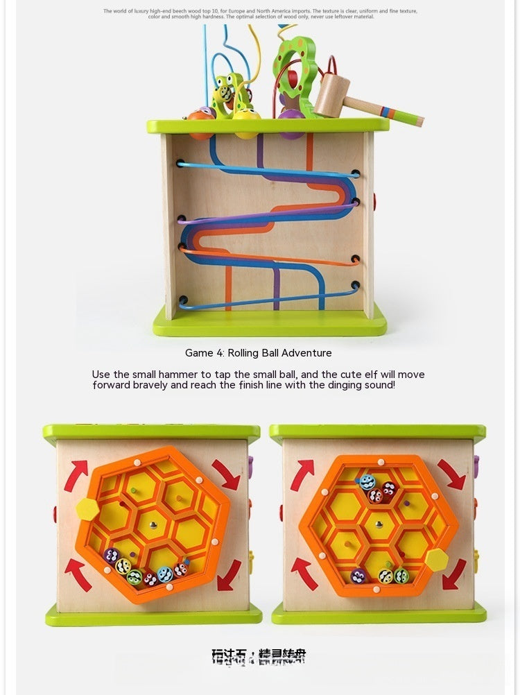 Glückliche Farm Spiel Box Perlen-Bereihung Spielzeug Schatztruhe Komplex Perlen Baby große Baby Kinder Pädagogisches Spielzeug